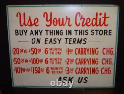 Panneau de crédit en bois vintage double face pour magasin, peint à la main, 24 x 30