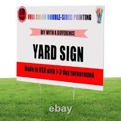 Panneau de jardin personnalisé recto-verso (50 unités) 24x18 signe personnalisé pour pelouse