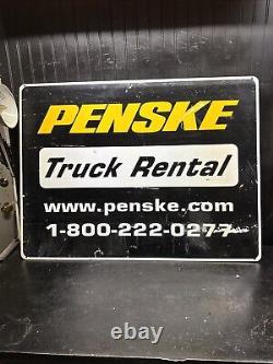 Panneau de location de camion Penske en métal vintage double face 40 pouces x 30 pouces publicité