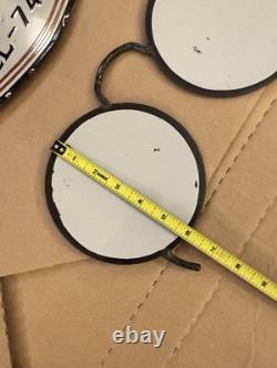 Panneau de lunettes de magasin optique vintage en porcelaine rare à deux pièces double face