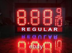 Panneau de prix du gaz LED double face 12 X 40 rouge ou vert Financement disponible