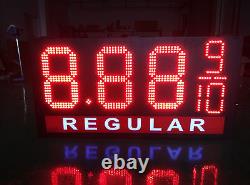 Panneau de prix du gaz LED double face 12 X 40 rouge ou vert Financement disponible
