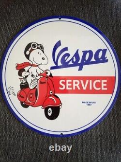 Panneau de service Vespa double face en acier lourd de 30 pouces !