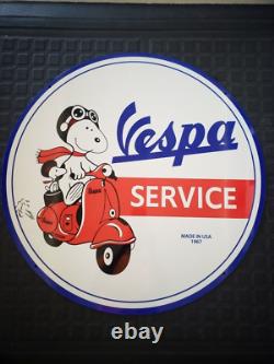 Panneau de service Vespa double face en acier lourd de 30 pouces !