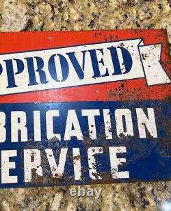 Panneau de service de lubrification original approuvé DS double face pour station-service d'huile aux États-Unis.