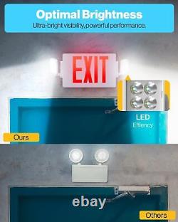 Panneau de sortie de secours à LED double face 8 Pack, deux lumières LED, batterie de secours
