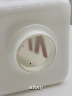 Panneau de sortie en verre opale blanc vintage à double face triangulaire avec globe en coin