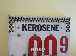 Panneau de station-service vintage à double face avec numéros de prix d'origine en kérosène