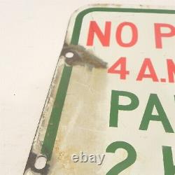 Panneau de stationnement interdit en porcelaine vintage double face de la Californie AAA utilisé par la police du CSAA