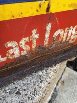 Panneau de trottoir en métal ancien original avec des cubes de glace - panneau commercial double face