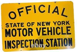 Panneau double face de la station d'inspection des véhicules automobiles de l'État de New York VTG 3'x2'