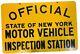 Panneau Double Face De La Station D'inspection Des Véhicules Automobiles De L'État De New York Vtg 3'x2'