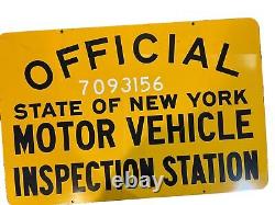 Panneau double face de la station d'inspection des véhicules automobiles de l'État de New York VTG 3'x2'