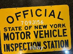 Panneau double face de station d'inspection des véhicules automobiles de l'État de New York de 3'x2'