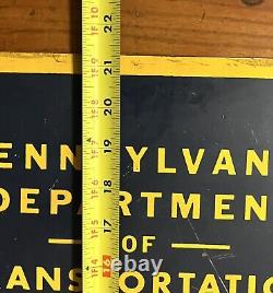 Panneau double face de station d'inspection officielle du département des transports de Pennsylvanie de l'époque