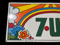 Panneau émaillé 7up en porcelaine 42x20 pouces double face