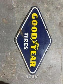 Panneau émaillé Good Year Tires en porcelaine, taille 10x18 pouces, double face