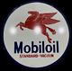 Panneau émaillé Mobiloil En Porcelaine 30x30 Pouces Double Face