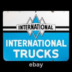 Panneau émaillé Porcelain International Trucks 36x24 pouces double face