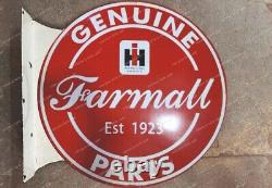 Panneau émaillé Porcelian Farmall Taille 18x20,5 pouces Double face avec flasque