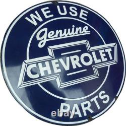 Panneau émaillé en porcelaine Chevrolet 30x30 pouces double face