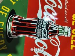 Panneau émaillé en porcelaine Coca-Cola 30x30 pouces double face