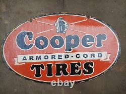 Panneau émaillé en porcelaine Cooper Tires de 28 pouces double face