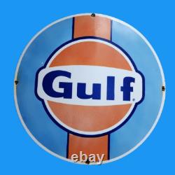 Panneau émaillé en porcelaine Gulf, taille 30x30 pouces, double face