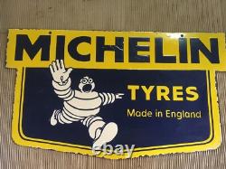 Panneau émaillé en porcelaine Michelin 36x22 pouces double face