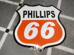 Panneau émaillé en porcelaine Phillips 66 30x30 pouces double face