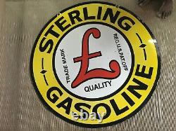 Panneau émaillé en porcelaine Sterling Gasoline 30x30 pouces double face