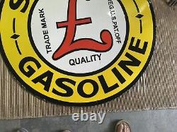 Panneau émaillé en porcelaine Sterling Gasoline 30x30 pouces double face