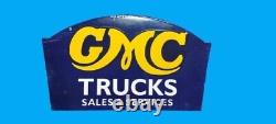 Panneau émaillé en porcelaine de camions GMC Taille 36x20 pouces double face