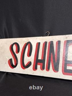 Panneau en bois vintage recto-verso du Schneider Auto Center à Trinway, Ohio