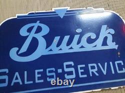 Panneau en émail Buick en porcelaine Taille 28 pouces double face