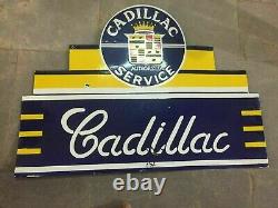 Panneau en émail Cadillac en porcelaine 36x24 pouces double face