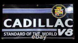 Panneau en émail Cadillac en porcelaine 42x20 pouces double face