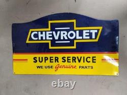 Panneau en émail Chevrolet en porcelaine 36x20 pouces double face