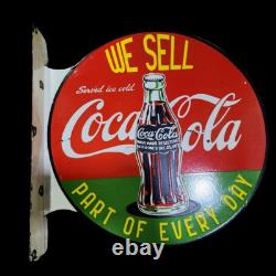 Panneau en émail Coca-Cola en porcelaine 18x18 pouces double face