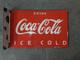 Panneau En &eacute;mail Coca Cola En Porcelaine 24x16 Pouces Double Face