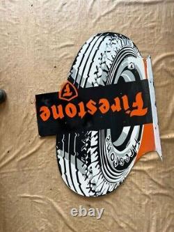 Panneau en émail Firestone en porcelaine, taille 26 x 36 pouces, à double face avec rebord