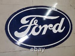 Panneau en émail Ford en porcelaine Taille 36x24 pouces Double face