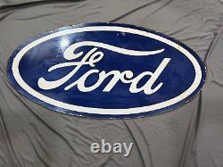 Panneau en émail Ford en porcelaine, taille 40x20 pouces, double face.