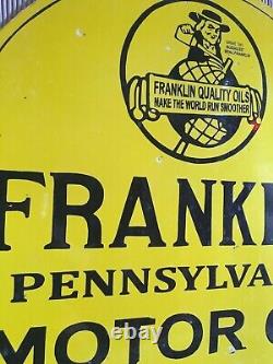 Panneau en émail Franklin en porcelaine 24x22 pouces double face