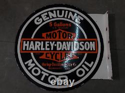 Panneau en émail Harley Davidson en porcelaine 18x18 pouces double face