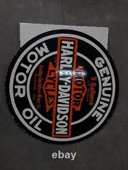 Panneau en émail Harley Davidson en porcelaine 18x18 pouces double face