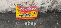 Panneau en émail Hot Wheels en porcelaine, taille 18 x 12 pouces, double face avec rebord