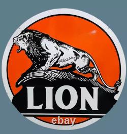 Panneau en émail Lion en porcelaine Taille 30x30 pouces double face