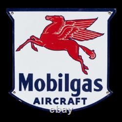 Panneau en émail Mobilgas en porcelaine pour avions 36x36 pouces double face
