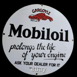 Panneau en émail Mobiloil en porcelaine 30x30 pouces double face
